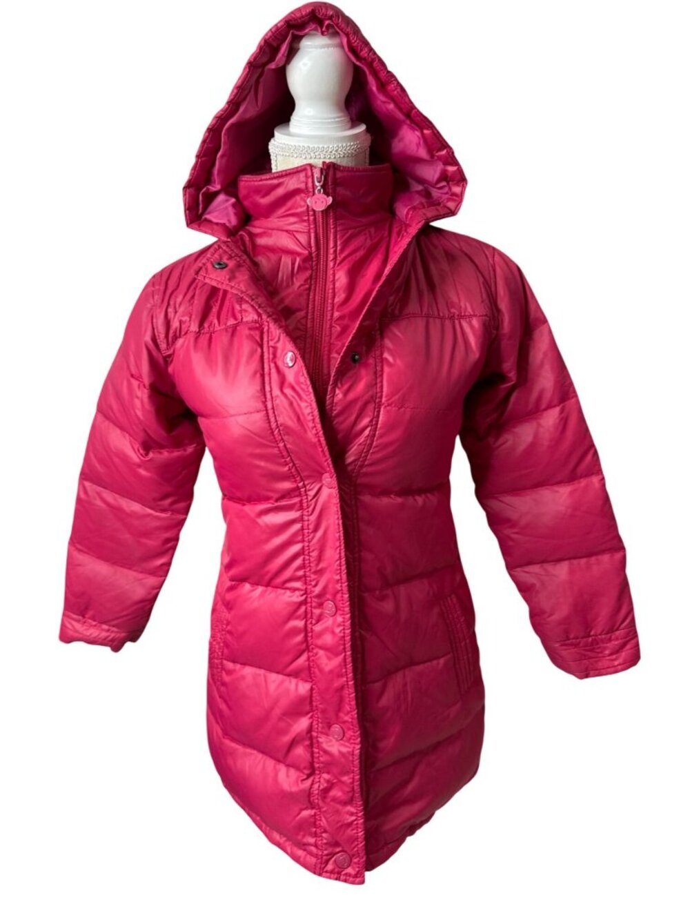 Appaman Burgundy Hooded Puffer Jacket Size 10 For Kids With Quilted Design & Zip